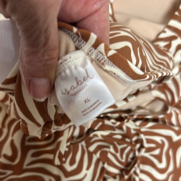 Isabel Maternity by Ingrid & Isabel Brown and White One Piece Swimsuit - Picture 7 of 10